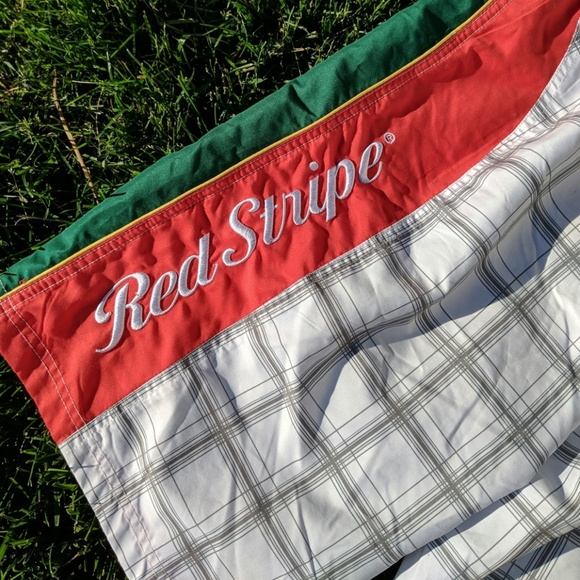 Red stripe men's boys swim trunks L - Picture 5 of 8